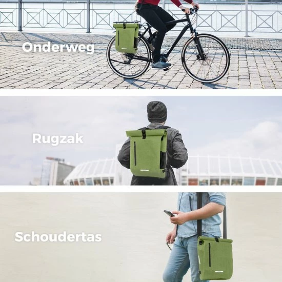 LifeGoods Fietstas - Enkel - 25L - Waterdicht - E-Bikes - Schouderbanden - Olijfgroen 6 LifeGoods Fietstas - Enkel - 25L - Waterdicht - E-Bikes - Schouderbanden - Olijfgroen - Afbeelding 6