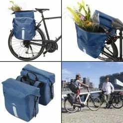 Dutch Mountains Dubbele Fietstas 46 Ltr | 100% Waterdichte Fietstas | Rolltop Sluiting | Reflectoren | Blauw -Windgoo Shop 550x550 830