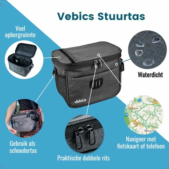 Vebics® Stuurtas Fiets Waterbestendig - Afneembaar - Racefiets - E-bike - Elektrische Fiets - Black Friday - Sinterklaas - Kerst 3 Vebics® Stuurtas Fiets Waterbestendig - Afneembaar - Racefiets - E-bike - Elektrische Fiets - Black Friday - Sinterklaas - Kerst - Afbeelding 3