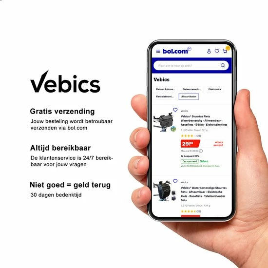 Vebics® Stuurtas Fiets Waterbestendig - Afneembaar - Racefiets - E-bike - Elektrische Fiets - Black Friday - Sinterklaas - Kerst 8 Vebics® Stuurtas Fiets Waterbestendig - Afneembaar - Racefiets - E-bike - Elektrische Fiets - Black Friday - Sinterklaas - Kerst - Afbeelding 8