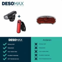 DesoMax Fietsverlichting Set USB Oplaadbaar Heldere Fietslamp - Voorlicht - Achterlicht - Koplamp - Achterlamp -Windgoo Shop 550x550 868