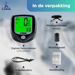 Fibik Draadloze Fietscomputer - Kilometerteller - Draadloos - Waterdicht - Automatisch Verlicht Scherm -Windgoo Shop 550x550 884