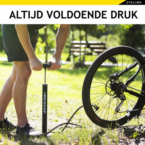 Dunlop Fietspomp - Presta/ Dunlop/ Schrader - Met 2 Adaptoren - Staande Pomp - 62,5 Cm Hoog 5 Dunlop Fietspomp - Presta/ Dunlop/ Schrader - Met 2 Adaptoren - Staande Pomp - 62,5 Cm Hoog - Afbeelding 5