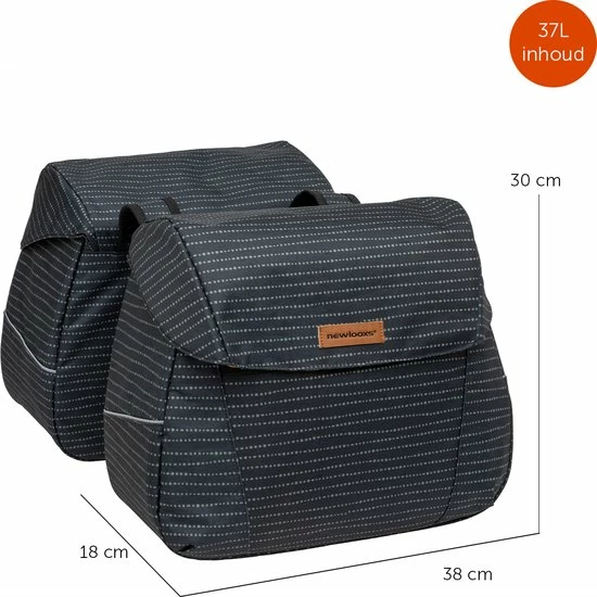 New Looxs Nomi Joli Dubbele Fietstas - 37 Liter - Zwart 4 New Looxs Nomi Joli Dubbele Fietstas - 37 Liter - Zwart - Afbeelding 4