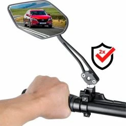 NueNext Fietsspiegel Ebike 2 Stuks Achteruitkijk Spiegel Op Stuur Multi-verstelbaar 360 Rotatie - Speed-pedelec