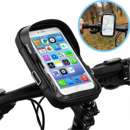 Dyken Telefoonhouder Fiets - Ook Voor Scooter & Motor - Waterdicht - GSM Houder Fiets 1 Dyken Telefoonhouder Fiets - Ook Voor Scooter & Motor - Waterdicht - GSM Houder Fiets