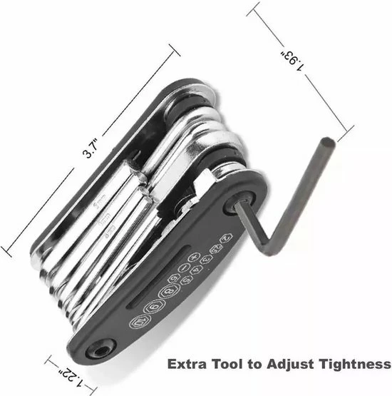 LOUZIR Multitool Fiets Reparatie Toolkit 16-delig - Race Fiets Mountainbike- Vouwgereedschap Fiets- Zakgereedschap 7 LOUZIR Multitool Fiets Reparatie Toolkit 16-delig - Race Fiets Mountainbike- Vouwgereedschap Fiets- Zakgereedschap - Afbeelding 7