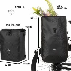 Dutch Mountains Enkele Fietstas | Rugzak | 100% Waterdicht | Fietstas, Schoudertas En Rugtas In 1 | 28 Liter | Carbon / Zwart -Windgoo Shop 550x560