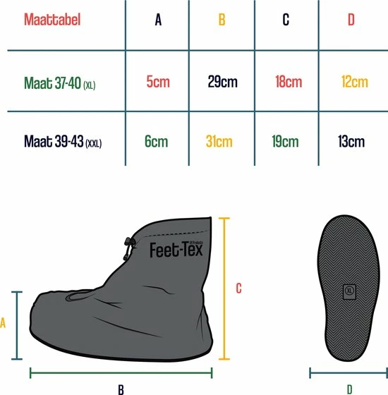 Feet-Tex Feet Tex Regen Overschoenen - Duurzaam - Anti Slip - Waterdicht 4 Feet-Tex Feet Tex Regen Overschoenen - Duurzaam - Anti Slip - Waterdicht - Afbeelding 4