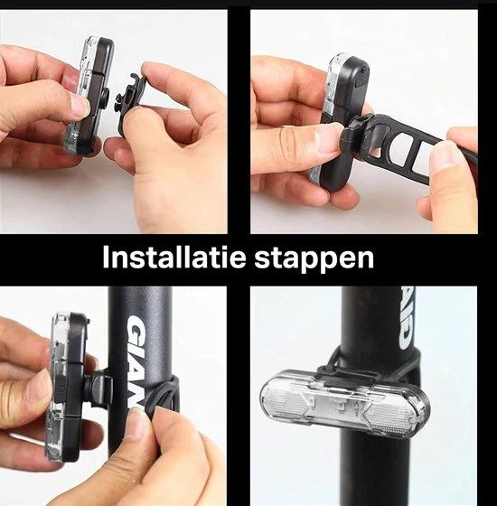 Transnect® – Fietsverlichting LED Set - 4 Lichtstanden – USB Oplaadbaar - Draagbaar – Waterdicht 7 Transnect® – Fietsverlichting LED Set - 4 Lichtstanden – USB Oplaadbaar - Draagbaar – Waterdicht - Afbeelding 7