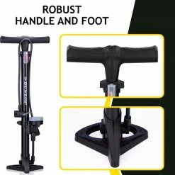 Dunlop Staande Fietspomp Pro Uitvoering - Analoge Drukmeter - Dubbele Ventielkop - Zwart -Windgoo Shop 550x571