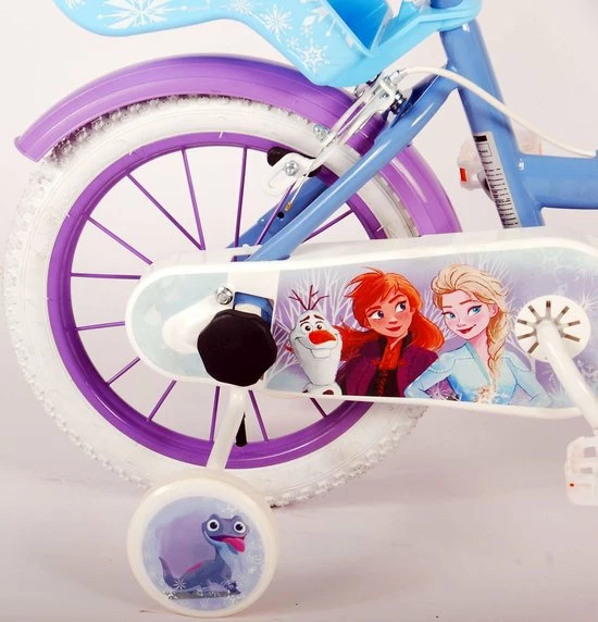 Disney Frozen 2 Kinderfiets - Meisjes - 14 Inch - Blauw/Paars - Twee Handremmen 7 Disney Frozen 2 Kinderfiets - Meisjes - 14 Inch - Blauw/Paars - Twee Handremmen - Afbeelding 7