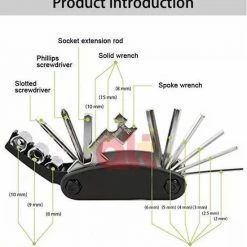 LOUZIR Multitool Fiets Reparatie Toolkit 16-delig - Race Fiets Mountainbike- Vouwgereedschap Fiets- Zakgereedschap 29 LOUZIR Multitool Fiets Reparatie Toolkit 16-delig - Race Fiets Mountainbike- Vouwgereedschap Fiets- Zakgereedschap -Windgoo Shop 550x600
