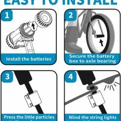 BOTC Wielverlichting Fiets - 20 Holders - Spaakverlichting LED - Lichtsnoer Fietswiel - 20 Leds -220CM - Groen -Windgoo Shop 550x604 4
