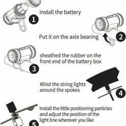 BOTC Wielverlichting Fiets - 20 Holders - Spaakverlichting LED - Lichtsnoer Fietswiel - 20 Leds -220CM - Groen -Windgoo Shop 550x608 10