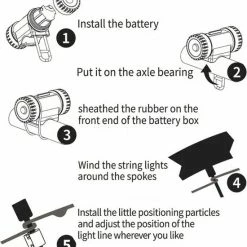 BOTC Wielverlichting Fiets - 20 Holders - Spaakverlichting LED - Lichtsnoer Fietswiel - 20 Leds - 220CM - Kleurrijk -Windgoo Shop 550x608 11