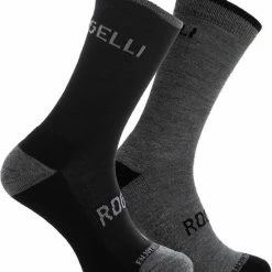 Rogelli Wintersok Merino Wool 2-pack - Grijs & Zwart - Maat 44-47 -Windgoo Shop 550x610 1