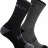 Rogelli Wintersok Merino Wool 2-pack - Grijs & Zwart - Maat 44-47