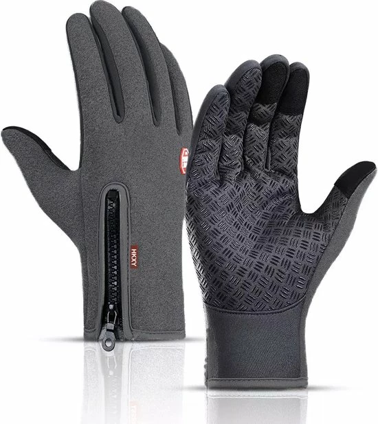 LuxeRoyal Fietshandschoenen Winter - Sport Handschoenen Met Rits - Touchscreen Telefoon - Anti Slip Gloves - Heren / Dames - Maat M - Donker Grijs 1 LuxeRoyal Fietshandschoenen Winter - Sport Handschoenen Met Rits - Touchscreen Telefoon - Anti Slip Gloves - Heren / Dames - Maat M - Donker Grijs
