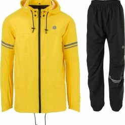 AGU Original Regenpak Essential - Geel/Zwart - L - Dames & Heren - Waterdicht & Ademend