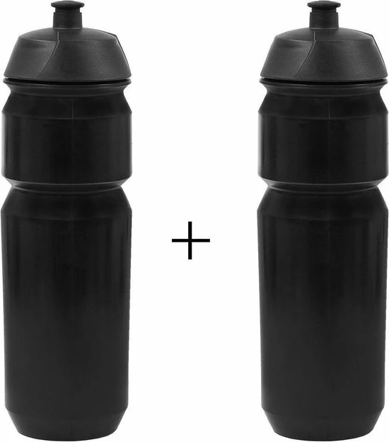 Merkloos 2x Tacx Shiva Bidon - 750ml - Zwart 1 Merkloos 2x Tacx Shiva Bidon - 750ml - Zwart