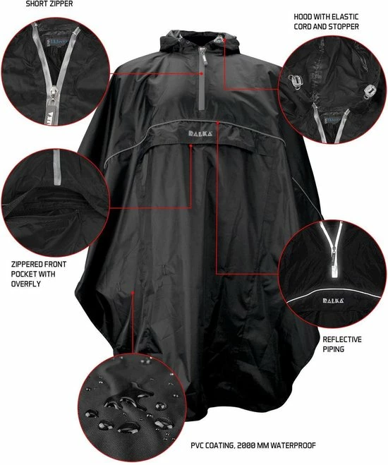 Ralka Poncho - Zwart - Volwassenen 11 Ralka Poncho - Zwart - Volwassenen - Afbeelding 11