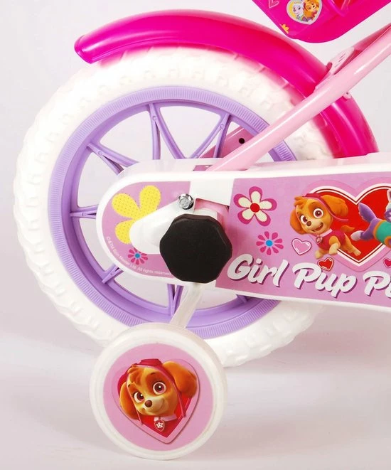 Volare Paw Patrol Kinderfiets - Meiden - 12 Inch - Roze - Doortrapper 4 Volare Paw Patrol Kinderfiets - Meiden - 12 Inch - Roze - Doortrapper - Afbeelding 4