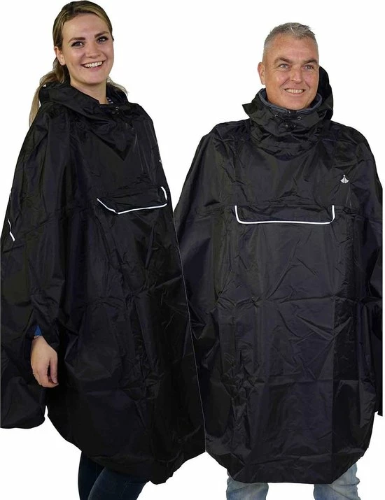 BJ?RNSON BJ RNSON Haps Regenponcho Fiets Dames & Heren - Fietsponcho - Zwart 8 BJ?RNSON BJ RNSON Haps Regenponcho Fiets Dames & Heren - Fietsponcho - Zwart - Afbeelding 8