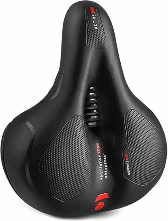 IBright Comfort Fietszadel Met Gelpads - Dames / Heren - Ventilerend - Zadelvering - Waterdicht - Gratis Zadelstrop - Zwart 4 IBright Comfort Fietszadel Met Gelpads - Dames / Heren - Ventilerend - Zadelvering - Waterdicht - Gratis Zadelstrop - Zwart - Afbeelding 4