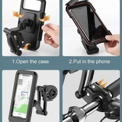 Merkloos Fiets / Motor Telefoonhouder Waterdicht Universeel 360° Draaibaar Anti-Shock Accessoires - Tot 6.5 Inch 14 Merkloos Fiets / Motor Telefoonhouder Waterdicht Universeel 360° Draaibaar Anti-Shock Accessoires - Tot 6.5 Inch -Windgoo Shop 550x725