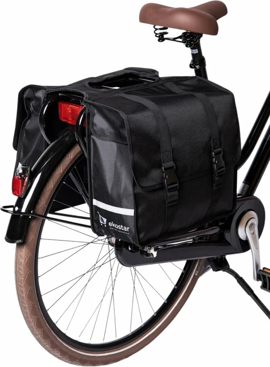 Ekostar® Dubbele Fietstas - NIEUW - Waterafstotend - 46 Liter - Reflectoren – Zwart – OOK Voor Elektrische Fietsen 12 Ekostar® Dubbele Fietstas - NIEUW - Waterafstotend - 46 Liter - Reflectoren – Zwart – OOK Voor Elektrische Fietsen - Afbeelding 12