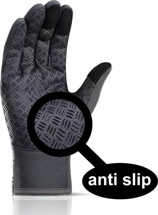 LuxeRoyal Fietshandschoenen Winter - Sport Handschoenen Met Rits - Touchscreen Telefoon - Anti Slip Gloves - Heren / Dames - Maat M - Donker Grijs 3 LuxeRoyal Fietshandschoenen Winter - Sport Handschoenen Met Rits - Touchscreen Telefoon - Anti Slip Gloves - Heren / Dames - Maat M - Donker Grijs - Afbeelding 3