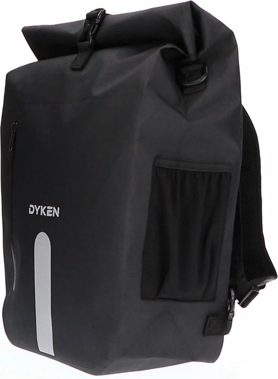 Dyken Fietstas Enkele - Waterdicht - Fietsrugzak - Schoudertas - 25L - Zwart 2 Dyken Fietstas Enkele - Waterdicht - Fietsrugzak - Schoudertas - 25L - Zwart - Afbeelding 2
