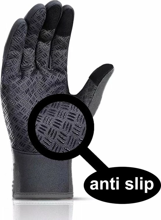 LuxeRoyal Fietshandschoenen Winter - Sport Handschoenen Met Rits - Touchscreen Telefoon - Anti Slip Gloves - Heren / Dames - Maat XL - Grijs 2 LuxeRoyal Fietshandschoenen Winter - Sport Handschoenen Met Rits - Touchscreen Telefoon - Anti Slip Gloves - Heren / Dames - Maat XL - Grijs - Afbeelding 2