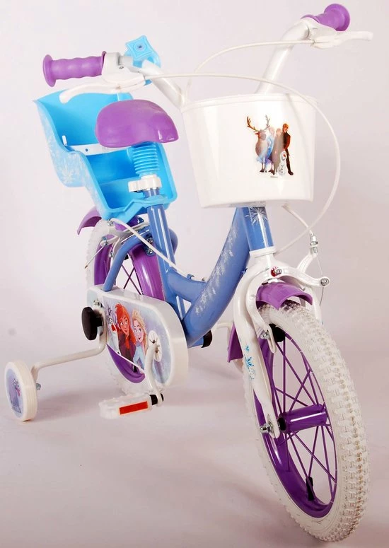 Disney Frozen 2 Kinderfiets - Meisjes - 14 Inch - Blauw/Paars - Twee Handremmen 5 Disney Frozen 2 Kinderfiets - Meisjes - 14 Inch - Blauw/Paars - Twee Handremmen - Afbeelding 5