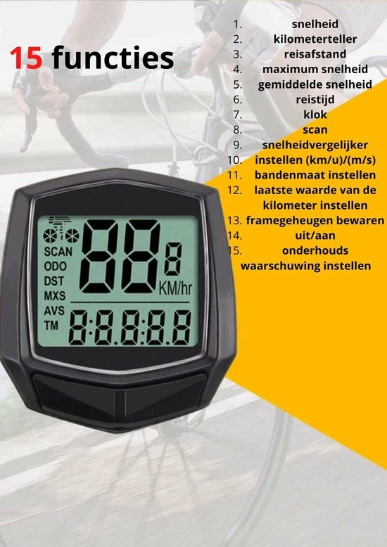 Pleasant Life Kilometerteller Fiets - Waterdicht - Digitale LCD - Bedraad - Fiets Accesoires - Mountainbike - Wielrennen - 2 Pleasant Life Kilometerteller Fiets - Waterdicht - Digitale LCD - Bedraad - Fiets Accesoires - Mountainbike - Wielrennen - - Afbeelding 2