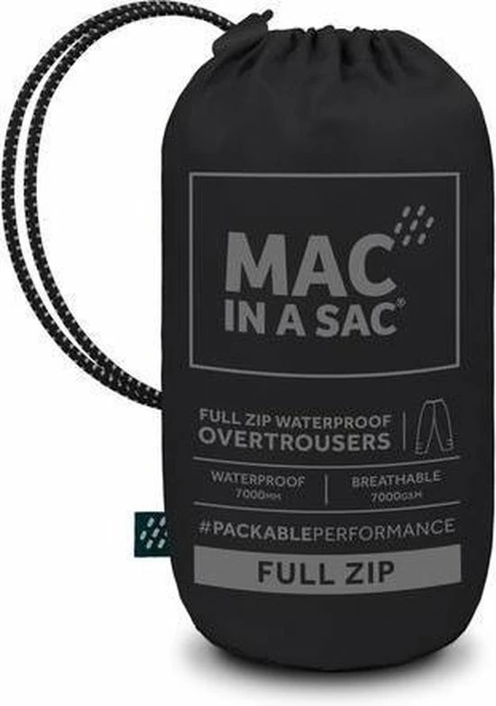 Mac In A Sac Full Zipper Regenbroek - Zwart - Maat L 7 Mac In A Sac Full Zipper Regenbroek - Zwart - Maat L - Afbeelding 7