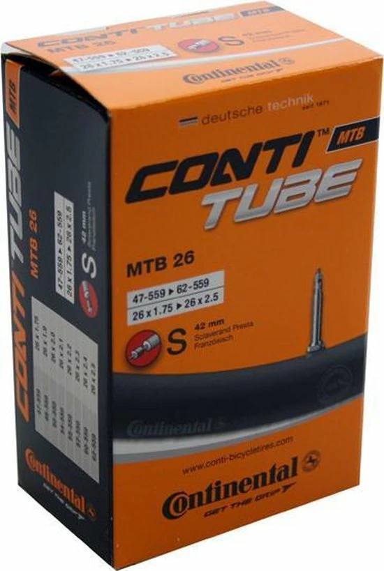 Continental Binnenband Mtb 26 X1.75-2.50 (47/62-559) Fv 42 Mm Zwart 9 Continental Binnenband Mtb 26 X1.75-2.50 (47/62-559) Fv 42 Mm Zwart - Afbeelding 9