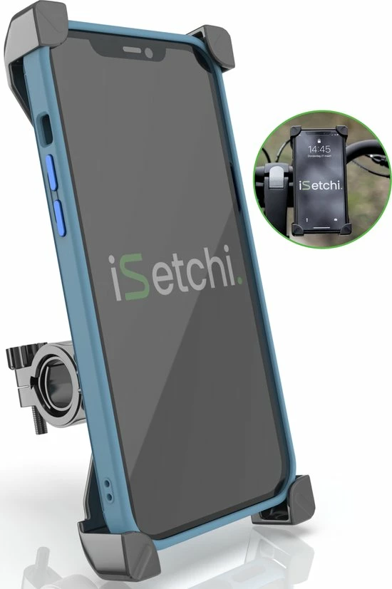 ISetchi Telefoonhouder Fiets Met 360 Graden Rotatie - Stevig & Stabiel - Ook Voor Scooter & Motor Gsm Telefoon Houder Fiets - Anti Shock & Vibratie Ontwerp - Fietshouder Smartphone Mobiel - Zwart 1 ISetchi Telefoonhouder Fiets Met 360 Graden Rotatie - Stevig & Stabiel - Ook Voor Scooter & Motor Gsm Telefoon Houder Fiets - Anti Shock & Vibratie Ontwerp - Fietshouder Smartphone Mobiel - Zwart